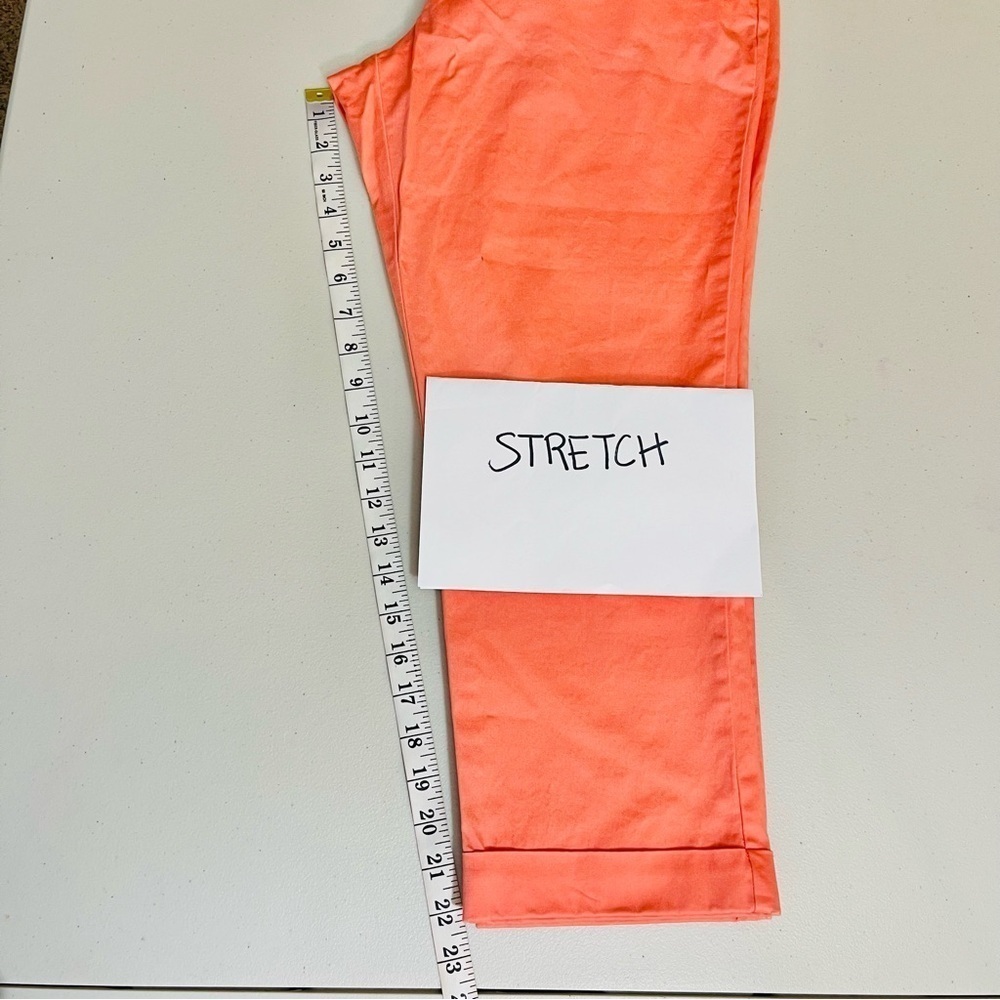 New York & Company High Rise Capri Cropped Pants Size 12 Coral Stretch Office - Picture 10 of 13